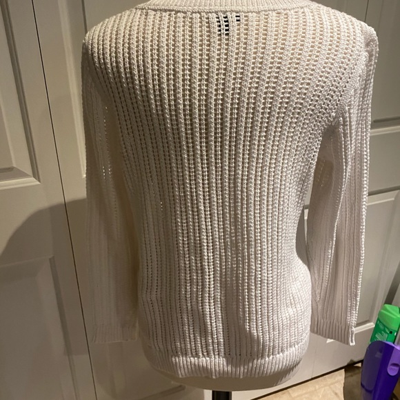 Talbots white knit Fisherman’s sweater - Picture 2 of 5
